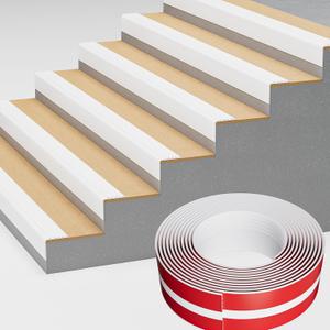 Stair Nosing, Rubber Edging Guard Trim Self Adhesive, Vinyl Staircase Step Edge Protector for Outdoor & Indoor(20 FT, White)