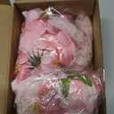 80 Pcs Assorted Fake Flower Heads Mini Artificial Flower Heads Bulk Silk Faux Daisy for Crafts Fake Peony Rose for Wedding Party Wreath Home Decoration(Pink)