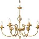 Modern Gold Chandelier for Dining Room 6 Lights Candle Chandelier Light Fixtures 26" Hanging Pendant Light Rustic Industria Chandeliers for Farmhouse Living Room Bedroom Foyer Entryway