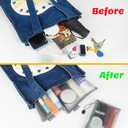 6 Pack Mesh Cosmetic Bags, Nylon Makeup Pouches with Zipper for Home Office Purse Diaper Bag (Grey)