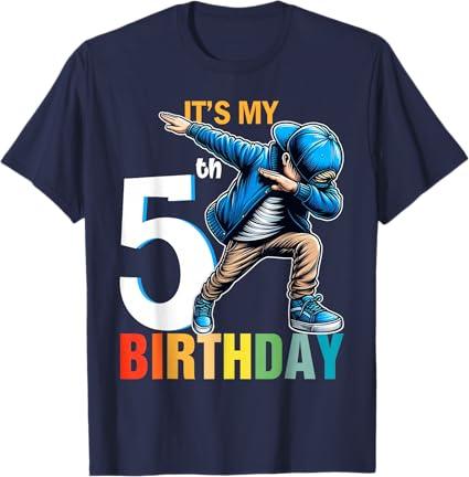 It's My 5th Birthday Boy 5 Toddler 5 Five Happy Birthday T-Shirt Navy Blue,Small