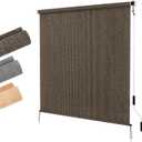 LUCKUP Outdoor Sunshade Roller Shades 8'Wx8'H (96" Wx96 H), Roll up Exterior Patio Shade Blinds Privacy Screen w/ 90% UV Protection Shade Cloth for Pergola Porch Gazebo Balcony, Mocha
