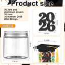 Mimorou 36 Set Gold Graduation Candy Jars Bulk 2026 Graduation Cap Gift with 4 oz Plastic Candy Jar and Tassel Felt Grad Cap Felt 2026 Number Kit for Wishes Party Favors Decoration Supplies