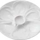 Maine Man Oyster Plate, Fine Porcelain, 6-Well Serving Dish For Preparing And Enjoying Oysters And Sauces
