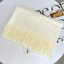 Unisex Winter-Soft-Warm-Chunky-Scarf Cashmere-Feel-Oversized-Shawl-Wraps Plain Solid Color for Men Women (White)