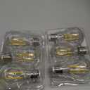 Ascher 60 Watt Equivalent, E26 LED Filament Light Bulbs, Daylight White 4000K, Non-Dimmable, Classic Clear Glass, A19 LED Light Bulb with 80 CRI, Pack Of 6