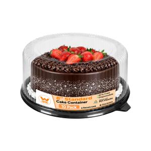 WOW – 8″ Standard PET Round Cake Carrier – 50-Pack Cake Container for Desserts, Pies, Pastries – 10.5″ Diameter, 4.0″ Tall – Clear Dome Lid, Stackable & Secure Hold