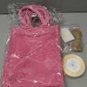 Sweetude 6 Pack Burlap Tote Bags Bulk with Handle Jute Party Gift Bags with Clear Window Bachelorette Favor with Thank You Cards Reusable Wedding Welcome Gift Supplies, 10.5x 8x 4.25 in (Pink)