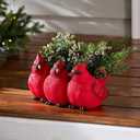 Cardinal Bird Planter  Triple Red Cardinal Resin Succulent Pot, Small Decorative Flower Pot with No Drainage Hole for Indoor & Outdoor Home Dcor