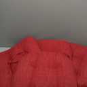 downluxe Indoor Chair Cushions for Dining Chairs, Tufted Overstuffed Textured Kitchen Chair Pads with Ties and Non-Slip Backing, 15.5" x 15.5" x 4", Red, 4 Pack