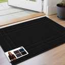 JSEI Entryway Rugs Doormat 20"x32", NonSlip Dirt Trapper Door Mats Indoor, Washable Absorbent and Stain Resist Welcome Floor Mat for Front Door, Dog Door Mat, Muddy Wet Shoes & Paws, Dark Grey