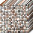 10-Sheet Peel and Stick PVC Mosaic Tiles with Peel and Stick Backing for Kitchens and Bathrooms. (Three colors mixed and matched)