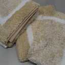 Bathroom Rugs Sets 3 Piece with U-Shaped Contour Toilet Mat Shower Rugs Absorbent Microfiber Plush Bath Mats Non Slip Bath Rugs Shaggy Floor Mats Machine Washable (18"x26" + 20"x32" + U Shape 20"x24", Beige)
