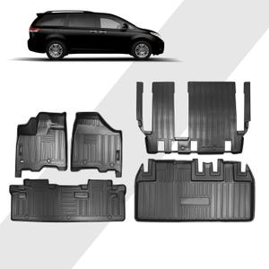 Compatible for 2013-2020 Toyota Sienna Floor Mats Cargo Liner Trunk Mat All Weather Rubber Mat for 2013 2014 2015 2016 2017 2018 2019 2020 Toyota Sienna Accessories (8 Seater)