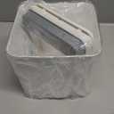 Automatic Small Countertop Trash Can with Lid, 1.5 Gal/6L Toucheless Mini Waste Bin for Office Desk/Bedside Table/Coffee Bar -Batteries, White