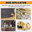 KOOTNAS 2-Pack Solid Brass Bulkhead Fittings, 1/8 NPT Taper Female 5/8" Straight Male Thread Brass Water Tank Connector with 4 Rubber Rings and Silicone Rings, for Water Towers, Faucets, Hoses