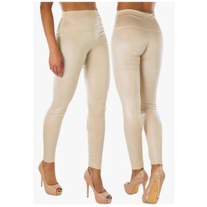 ToBeInStyle Women's Metallic Wet-Look Sleek Clubwear Shiny Faux-Leather Legging size M