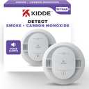 Kidde Smoke and Carbon Monoxide Detector, 10-Year Battery Powered, with Voice Alerts, LED Status Lights, 85 dB Alarm, 5 inches, 30CUD10-V, 1 Pack MFD: 03-09-26