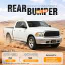 ALMULOO Front Bumper Face Bar Compatible with 2013-2018 Ram 1500 2019-2024 Ram 1500 Classic Replacement for CH1002397 68160855AC W/O Sensor Holes&Fog Lights Holes Steel Chrome Silvery 2Pcs