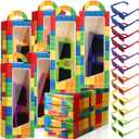 24 Sets Building Block Party Favors Includes Building Bricks Theme Party Gift Boxes Block Mania Games Sunglasses DIY Christmas Birthday Supplies (Bright)