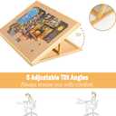 Lavievert 1500 Piece Tilting Jigsaw Puzzle Board with Wooden Cover, Adjustable Puzzle Board with Built-in Easel/Stand, Portable Puzzle Table with Non-Slip Flannel Tabletop for Adults & Kids