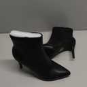 Elisabet Tang stylish fall winter heeled ankle boots for women 3.14 inch - Cute closed toe pointy stiletto booties for work party travel black 7.5