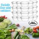 Mr Miracle Clear 48 Ounce Plastic Salad Bowls with Snap-On Lids. Pack 50. Airtight Disposable Salad Containers for Lunch, Meal Prep, Parties. Ideal as Disposable Salad Bowls with Lids