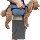 COODEO Dog Carry Sling, Emergency Backpack Pet Legs Support & Rehabilitation Dog Lift Harness for Nail Trimming, Dog Carrier for Senior Dogs Joint Injuries, Arthritis, Up and Down Stairs (M, Blue)
