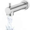 Slip on Extra Long Tub Spout with Diverter Universal Tub Diverter Spout for 1/2" Copper Water Pipe, Brushed Nickel
