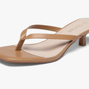 Women's Kitten Heel Sandals Square Toe Slip on Flip Flop Heels 2 Inch Thong Sandals Party Dress Heeled Sandals Size US 8.5