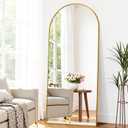 Suidia Arched Full Length Mirror, 59"x19" Floor Mirror Freestanding, Floor Standing Full Body Mirror with Stand for Bedroom, Hanging Mounted for Living Room Cloakroom, Gold