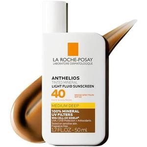 La Roche-Posay Anthelios Sunscreen SPF 50, Ultra-Light Fluid Broad Spectrum SPF 50, Face Sunscreen with Titanium Dioxide Mineral, Lightweight & Fast-Absorbing, Oil-Free, Matte Finish