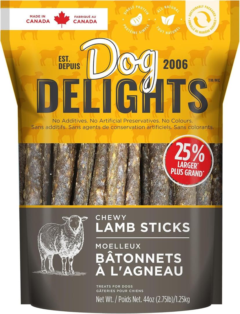 Dog's Delights Chewy Lamb Sticks, 1.25kg, Dog Treats, Expiry: 03/31/27