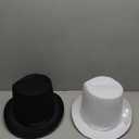 Funny Party Hats Felt Top Hats - 2 Pack - 1 Black & 1 White Top Hat Costume Hats