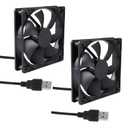UMLIFE 2PACK 120mm 5V USB Computer PC Fan, 120mm Fan 5V USB Brushless 12025 120x25mm for Cooling PC Computer Case CPU Coolers Radiators