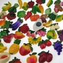 Random 12Pcs Creative 3D Resin Fruit Vegetables Fridge Magnets Funny Cute Decoration Refrigerator Magnet Accessories Office School whiteboard Magnet (Random 12 Styles (Vegetables and Fruits))