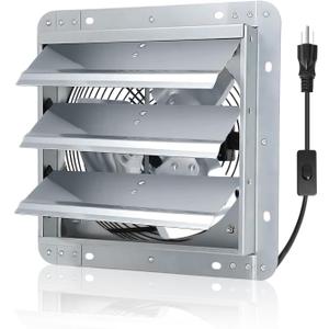 Shutter Exhaust Fan,12 inch Wall Mount Vent Fan with ON/OFF Switch,1680 RPM,970 CFM Attic Ventilator Fan for Greenhouse, Barn, Garage, Shed,Chicken Coops Ventilation Fans Shutter Exhaust Fan,12 inch Wall Mount Vent Fan with ON/OFF Switch,1680 RPM,970 CFM Attic Ventilator Fan for Greenhouse, Barn, Garage, Shed,Chicken Coops Ventilation Fans