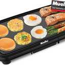 2-Pack Mueller HealthyBites 20-inch Electric Griddle, Cool-Touch Handles, Slide-Out Drip Tray for Breakfast Pancakes, Burgers, and Eggs, Eco-Friendly Pancake Grill, 10 Eggs at Once, Nonstick & Teflon-Free