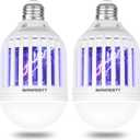[2-Pack] BANPESTT Bug Zapper Light Bulb 2-in-1 Indoor Mosquito Zapper Gnat Trap- Electric Fly Insect Killer&Bug Catcher for Home Backyard Patio