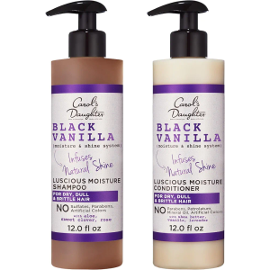 Carol's Daughter Black Vanilla Sulfate Free Shampoo and Conditioner Set for Curly, Wavy or Natural Hair, Moisturizing Hair Care for Dry, Damaged Split Ends, 1 Kit