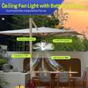 21'' Ceiling Fan with Light and Remote, 21600mAh Battery Operated Gazebo FanOutdoor Hanging Fan for Gazebo, RVPatio, Camping Tent, Greenhouse,Porch Chicken Coop, USB-C Fast Charge, Small