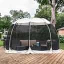 Alvantor Screen House Room Camping Tent Outdoor Canopy Pop Up Sun Shade Shelter 10 Mesh Walls Not Waterproof Beige 15'x15'