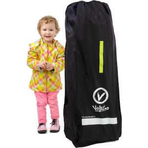 V VOLKGO Large Stroller Bag for Airplane, Large Cover for Airtravel, Jogger & Umbrella Stroller Cover for Travel - Fits Wide, Gate Check Bag, Heavy Duty Durable Infant carrier covers for Air Travel (Black)