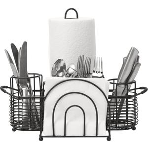 Mikasa Gourmet Basics Gourmet Basics Picnic Buffet Caddy - Expandable Flatware Organizer for Kitchen Drawers - Adjustable Silverware Tray - Utensil Drawer Divider for Cutlery & Flatware Storage