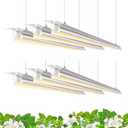 Barrina T8 Grow Light, 252W(6 x 42W, 1400W Equivalent), Full Spectrum, LED Grow Light Strips, T8 Integrated Growing Lamp Fixture, Grow Shop Light, with ON/Off Switch, 4FT 5 Packs, Yellow