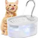 Cat Water Fountain, 100oz/3L Cat Fountain, Super Silent Pet Water Fountains for Cats Indoor, LED Water Level Alarm Light, Faucet Cat Fountain with Quiet Pump for Cats Dogs, BPA-Free, Easy Clean-White