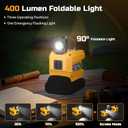 220W Power Inverter Compatible with Dewalt 20V Battery, DC 20V to AC 110V Inverter, Portable Power Station Generator with 1 AC Outlet, 2 USB Ports & 1 Type-C Fast Charging, 400LM LED Work Light