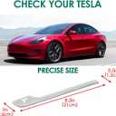 4PCS Door Handle Cover Compatible with Tesla Model 3 (2019-2025) Highland Model Y (2020-2026) Juniper Real Carbon Fiber Sticker Wrap Covers Exterior Trim Door Sill Protector Accessories (Silver)