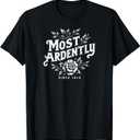 Most Ardently Since 1813 Floral Jane Austen Distressed Print T-Shirt (Small, Black)