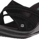 Skechers Women's Rumblers - Young At Heart Wedge Sandal (8.5, Black)